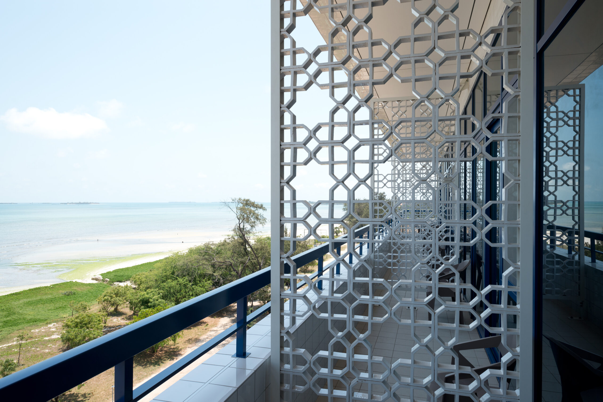 Ocean view from balconies on Phase 2 building and decorative screen dividers
