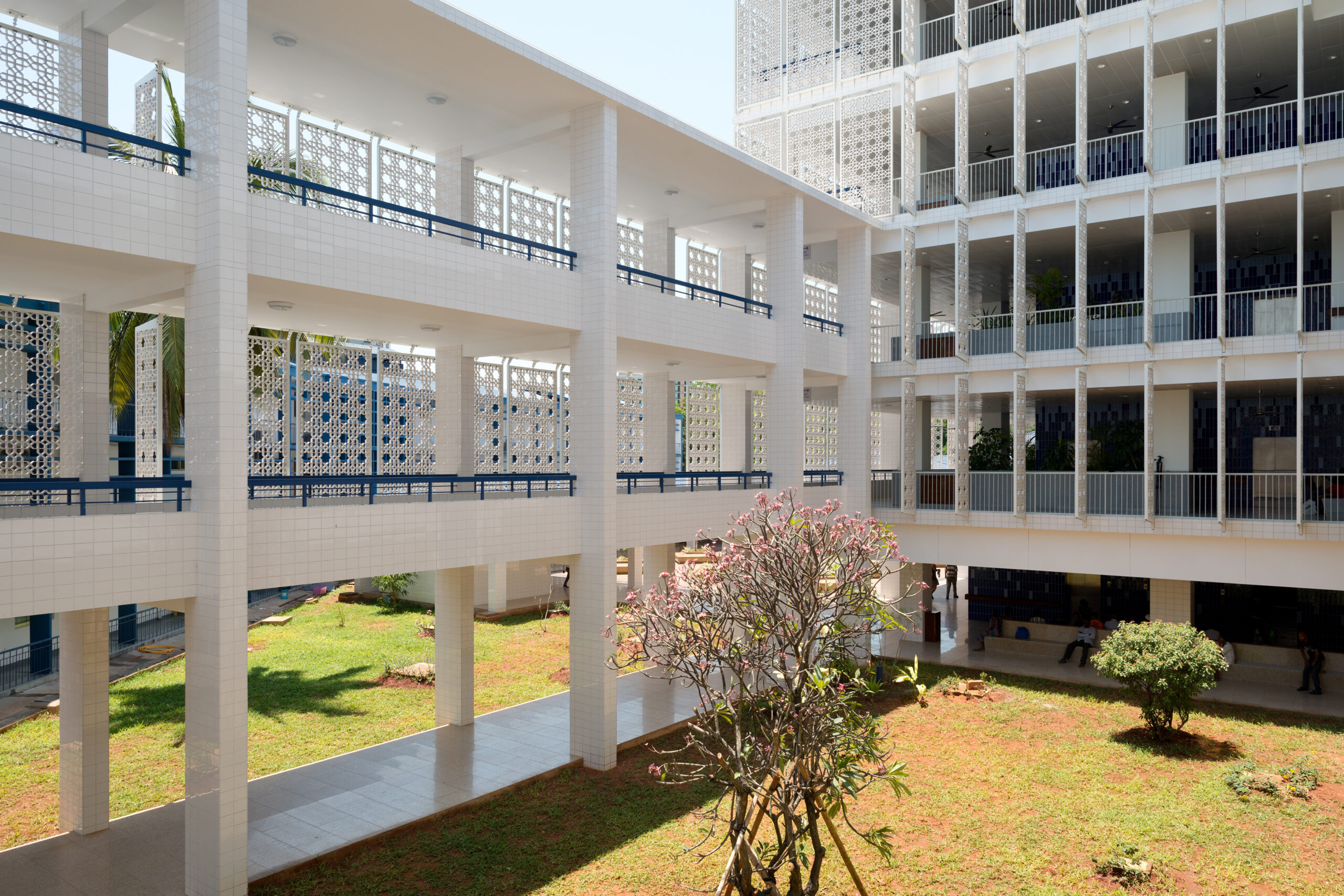 View of veranda concourse and Phase 2 lift lobbies, from Phase 1 building