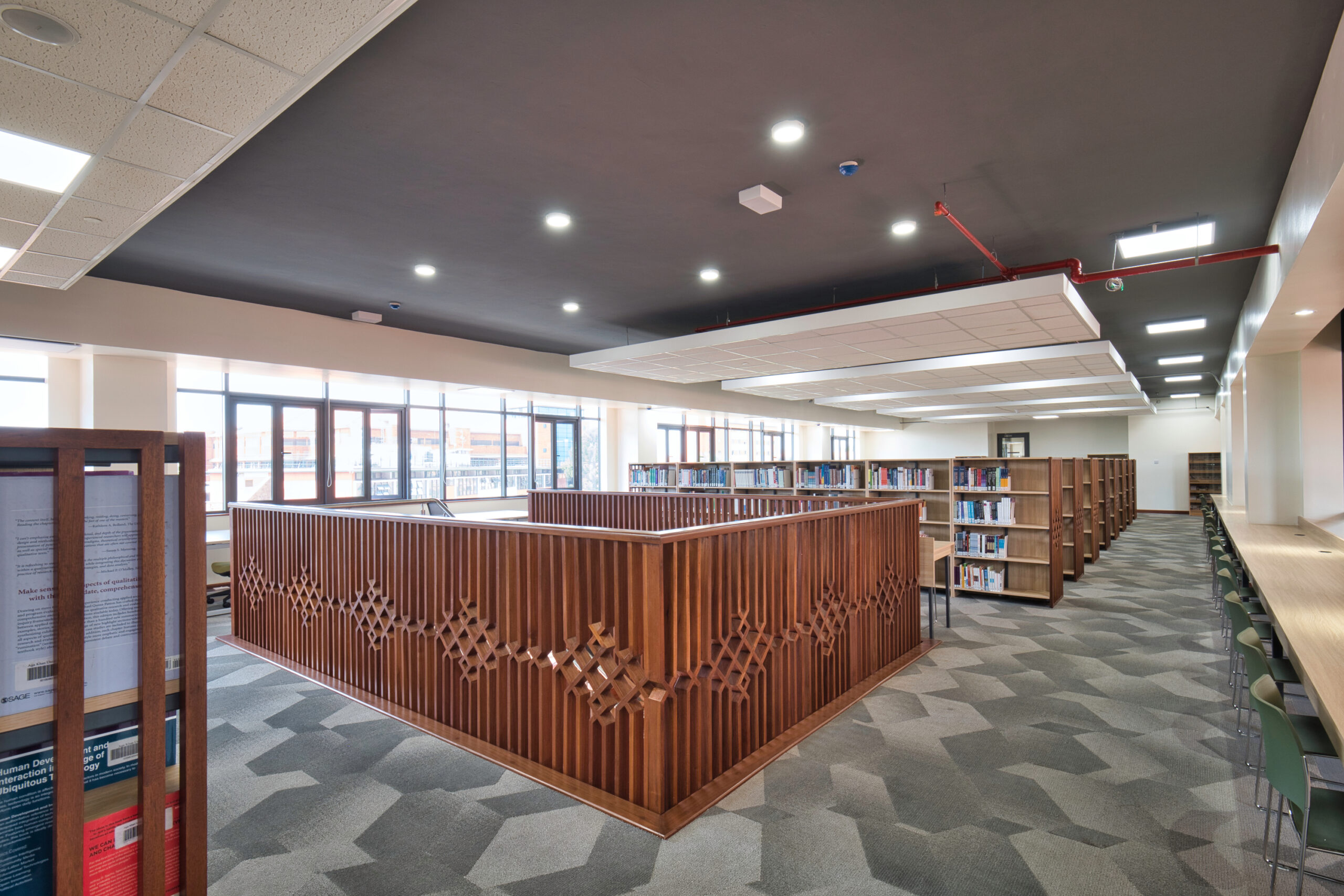 Interior view of upper level of library