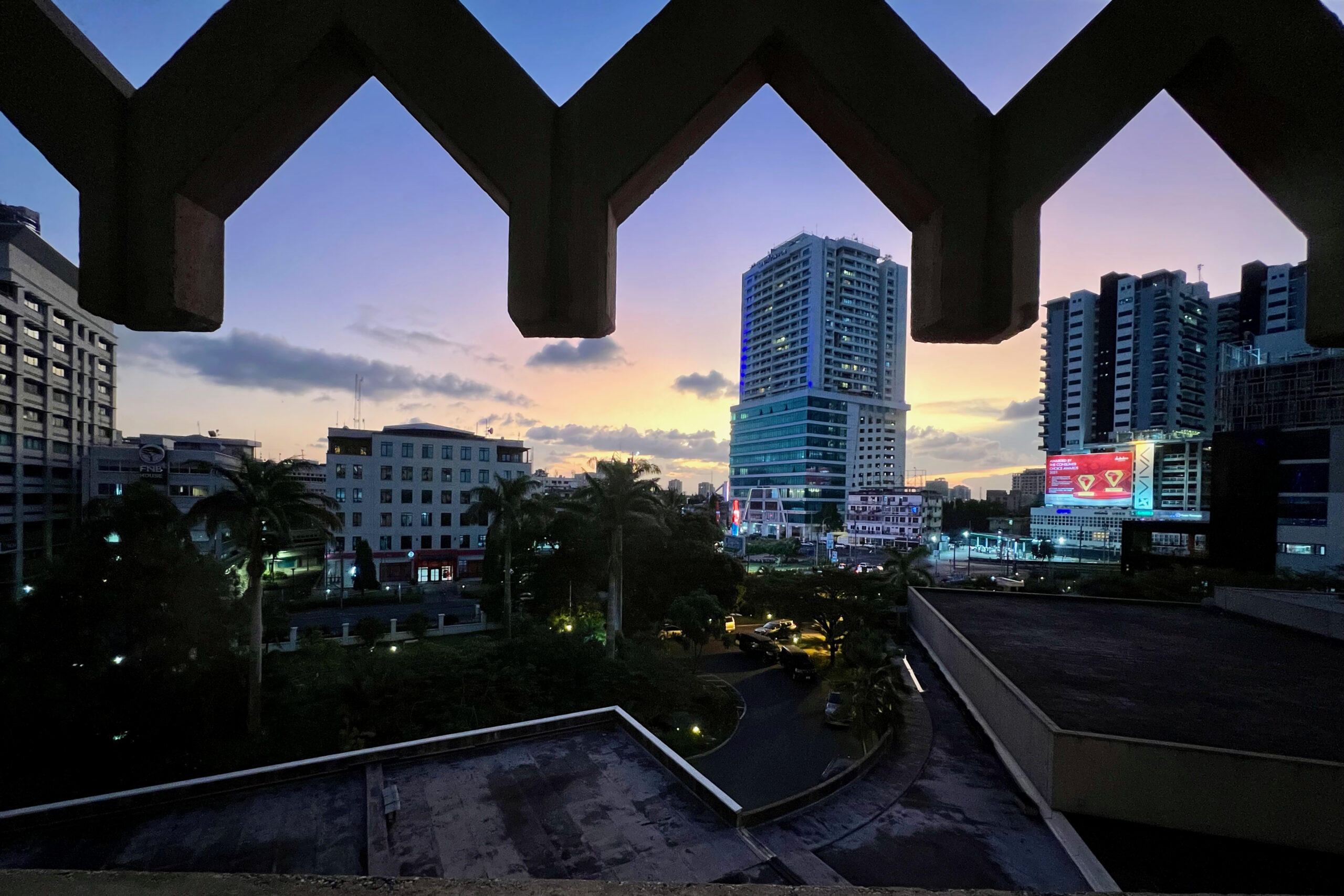 View of downtown Dar es Salaam from hotel room